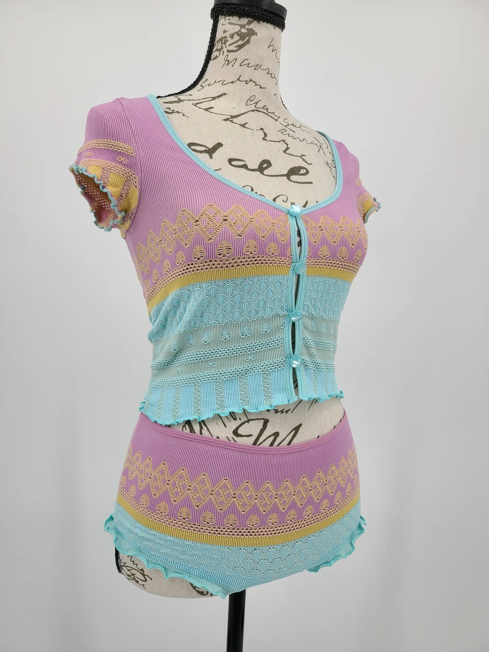 Anthropologie's LyreBird Knit Cropped Pajama Set Size Small
